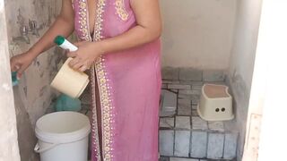Lovely A Hot step sis cleaning washroom and fucking her step bro