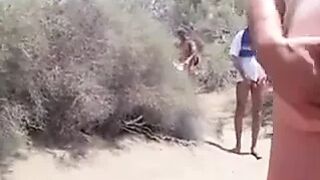 letting wife give handjob to stranger at the beach TTT