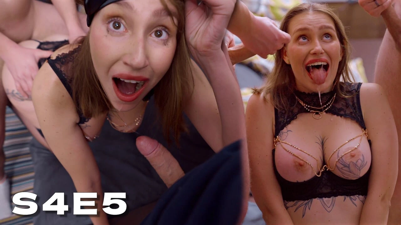 S4E5: Wife’s Birthday Surprise Turns Into POV Threesome. Courier Joins for Double Fuck and Facial!