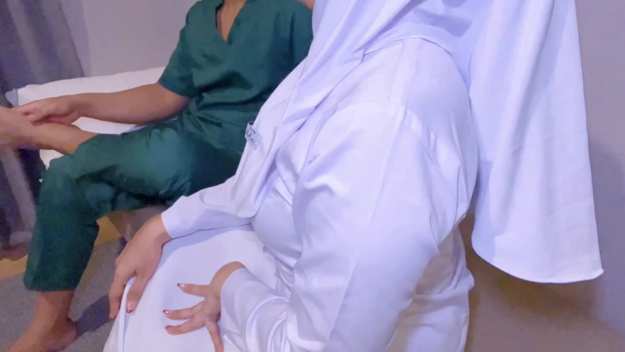 The doctor examined the nurse who complained that her vagina was often wet.