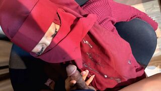 Veiled Girl Taught To Fuck Stepdad To Crot Mouth
