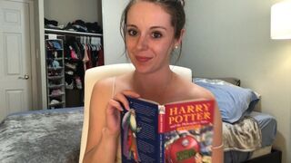 Hysterically reading Harry Potter while sitting on a vibrator