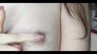 Playing with My Hairy Nipples