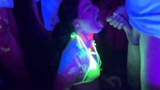 Full Video - Glow Party! Bukkake Gangbang for Cum-hungry Slut - Cliff Media Productions