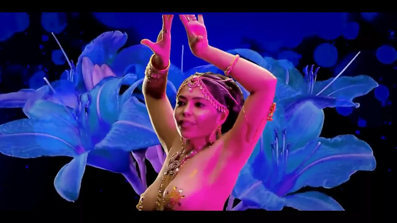 Nude art body painting dance