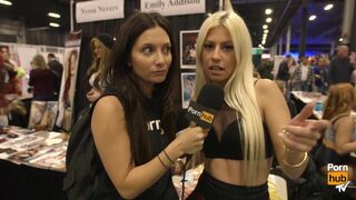 Allie Haze & Jessie Volt at eXXXotica 2015 with Pornhub Aria