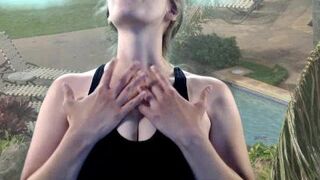 Tiny Slut Bounces on World's Biggest Cock! Sensual extravaganza at poolside