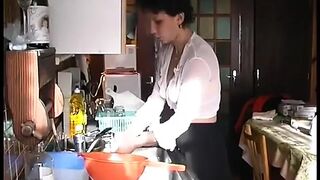 A Housekeeper with a Bushy Pussy Gets Blown up by Her Boss!