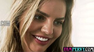 Big boobs curvy MILF stepmom motivates her big dick step son with sex
