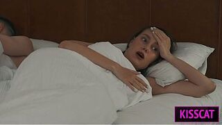 Step Mom Shares Hotel Bed with Step Son After Mix-Up – Catches Him Jerking Off?