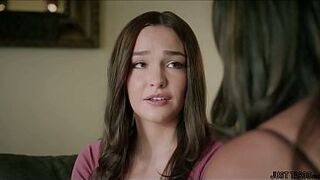 When Reagan's stepdaughter tells her stepmom she wants to learn about anal sex, she grabs a strap-on. But then her stepbro and stepdad walk in. Well..