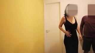 Wife comes out of the bathroom with her mouth all dirty with sperm.