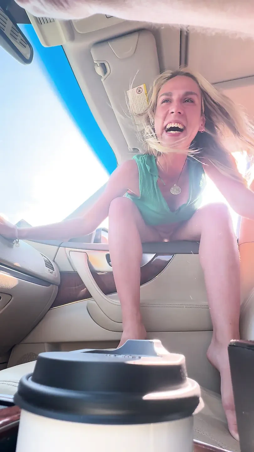 Peeing through the window of a moving car