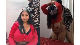 Desi Stepsister huge boobs sexy shake while getting fucked in standing position