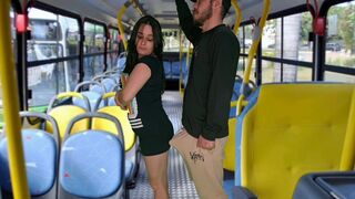 Student humped and fucked inside the bus!