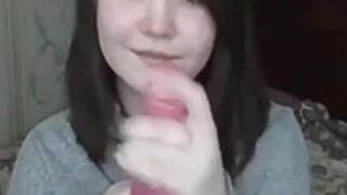 Beautiful girl shows herself in video chat