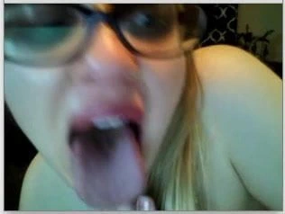 Horny blonde wants cum in her mouth on chat