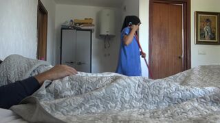 Real Amateur Cleaning Maid Gives Her First Rimjob And Swallows His Cum