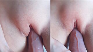 Pink Pussy Stretched Wide by Huge Dildo - Wet and Intense Solo Play