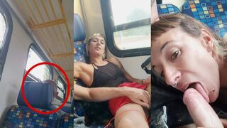 My friend masturbates me and I suck his cock travelling in a train with people