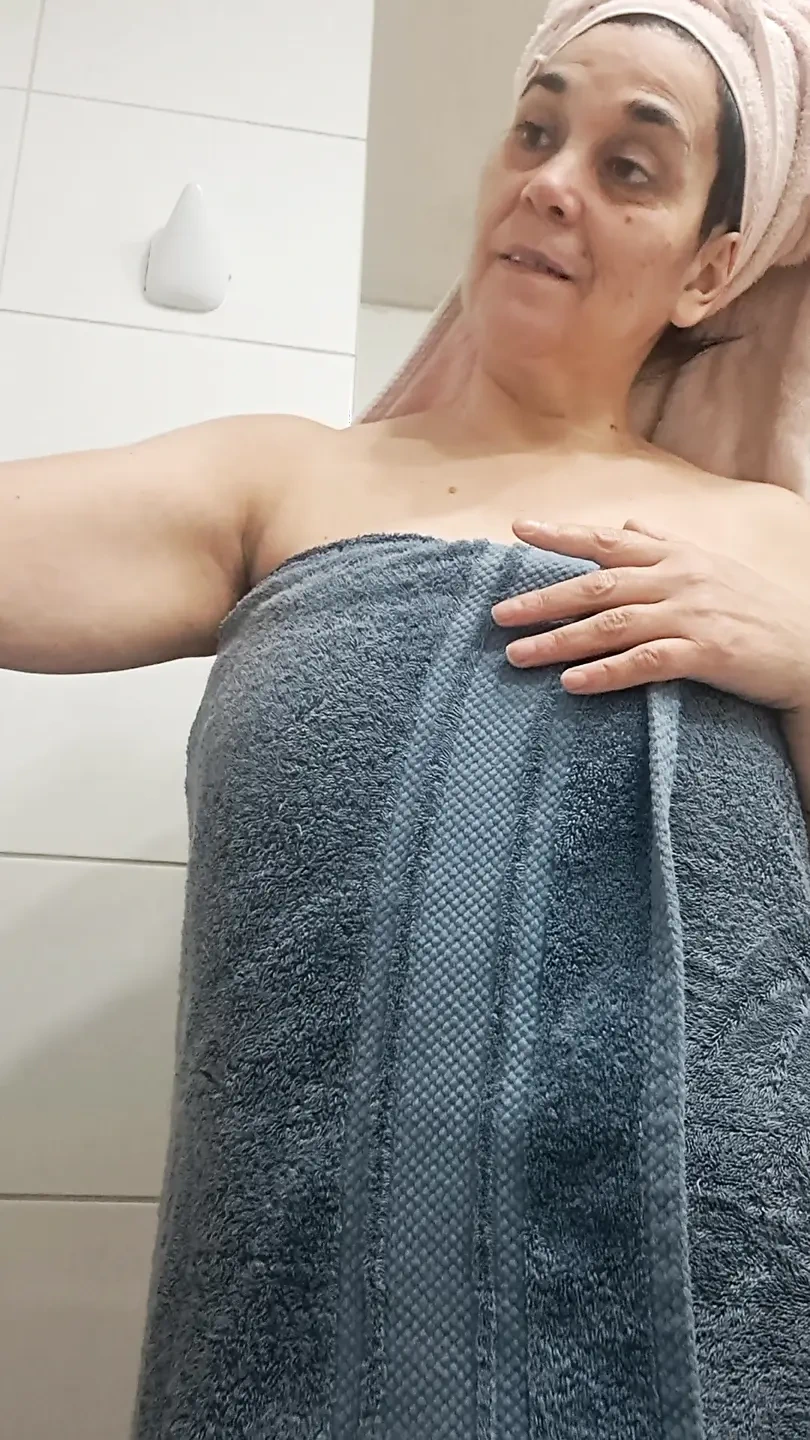 My husband's adult son in the bathroom, performing oral and anal sex, and he discreetly came in my mouth