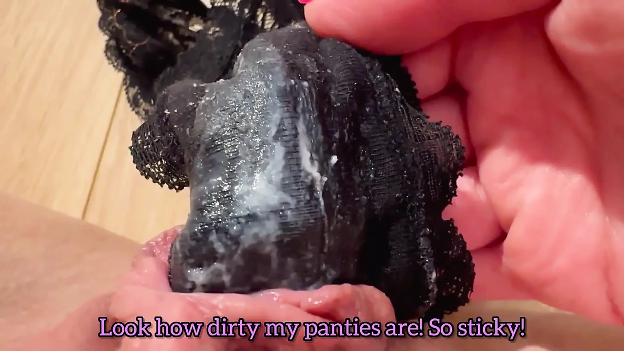 Worn for Three Days Panties Close up Masturbation with the Captions! My Dirty Pussy Deserves to Cum!
