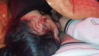 Stepdaughter sneaks under the blanket and wakes me up sucking my dick
