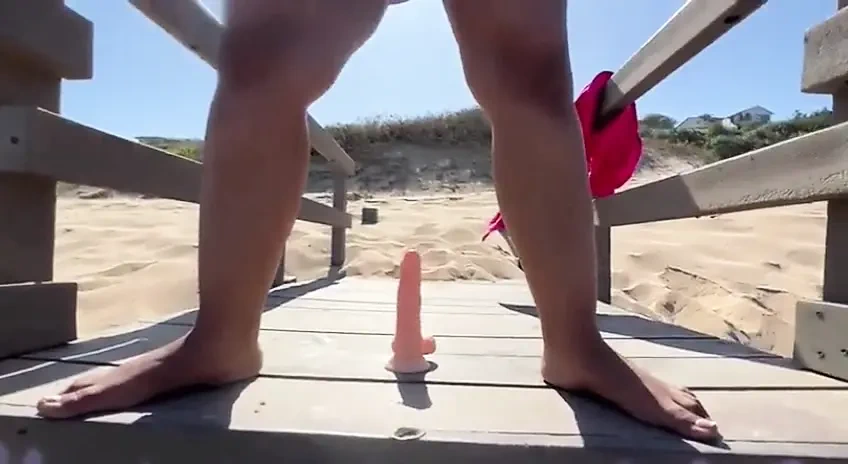 Sexy horny black ebony gf riding dildo slut public