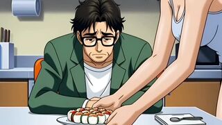 The story of the Cuckold. Sweet Wife Cheated On With Big Black Cock. Hentai. Cartoon