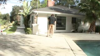 Outdoor casting and fucking for the lonely redhead beauty