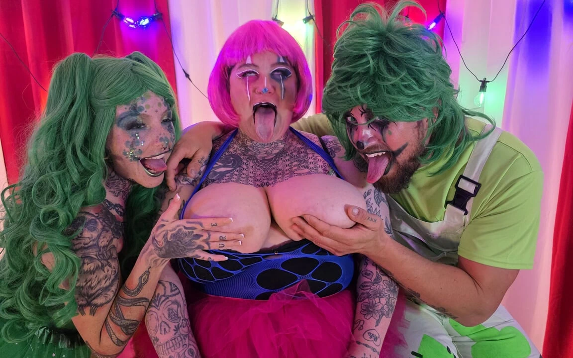 Katie Summer's Meets the Green Cock Crazed Clowns