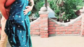 Boobs pressing outdoor