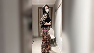 Narrow pussy of my lover's black kebaya