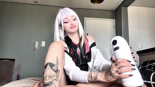 Lucy Cyberpunk Endrunners Feet Licking & Femdom Sex Toy