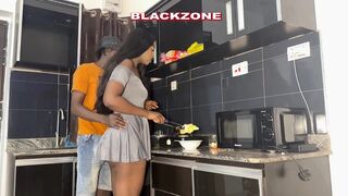 I came to the kitchen to disturb her small while she's cooking
