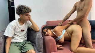 I bet my girlfriend's ass with my best friend and they end up fucking