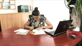 Fantastic lesbian sex in the office