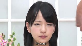 ENG SUBS - Teeny Tiny Japanese Newscaster Trying To Do Her Job, But Hard Cocks Keep Stopping Her :( - MIKAKO ABE