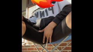 Freaky Lightskin Masturbates Outside While Smoking