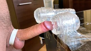 Amateur Guy Moaning While Fucking Fleshlights - Huge Cum Load 4K