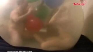 Threesome inside balloon