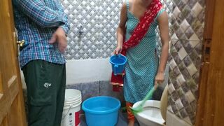 Bathroom Fuck with My 18 Year Old Servent! Huge Cumshot on Her Cute Face 4K