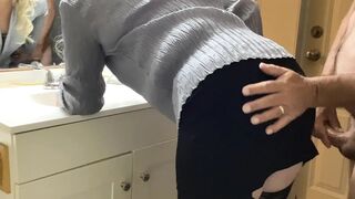 Anal fuck while getting ready for work