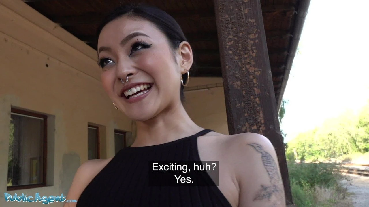 Public Agent Japanese beauty Rae Lil Black fucks for cash