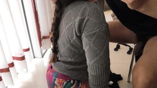 This Big Ass Single Mom sucks my dick all day, she's getting addicted to having sex