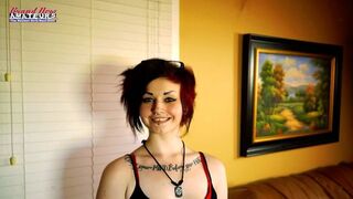 Slim Brunette Coed Marcie Tattoo Solo Toys Masturbation!