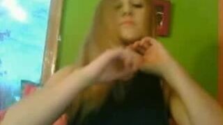 blonde pretty girl in chat