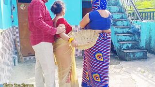 Desi Family Threesome Sex, Step Son In Law Sex With His Step Mother In Law And Wife